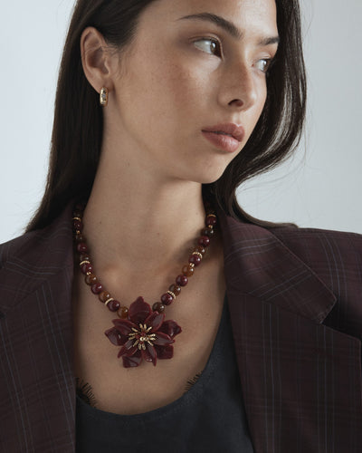 Vienne Bead Necklace - Bordeaux