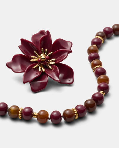 Vienne Bead Necklace - Bordeaux