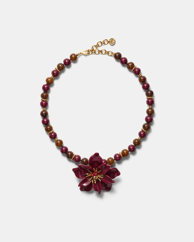 Vienne Bead Necklace - Bordeaux