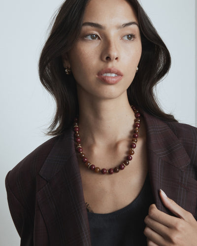 Vienne Bead Necklace - Bordeaux
