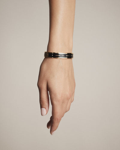 Enamour Wide Bangle - Black