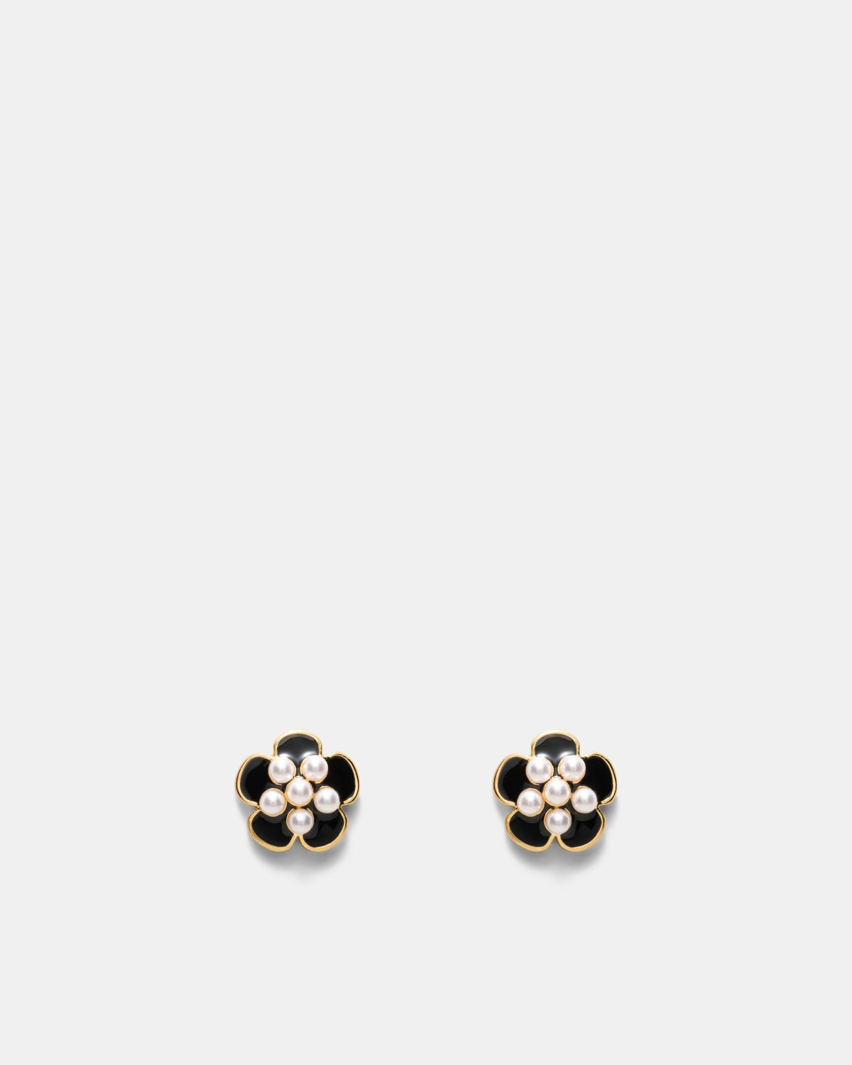 La Fleur Stud Earrings - Black