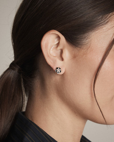 La Fleur Stud Earrings - Black