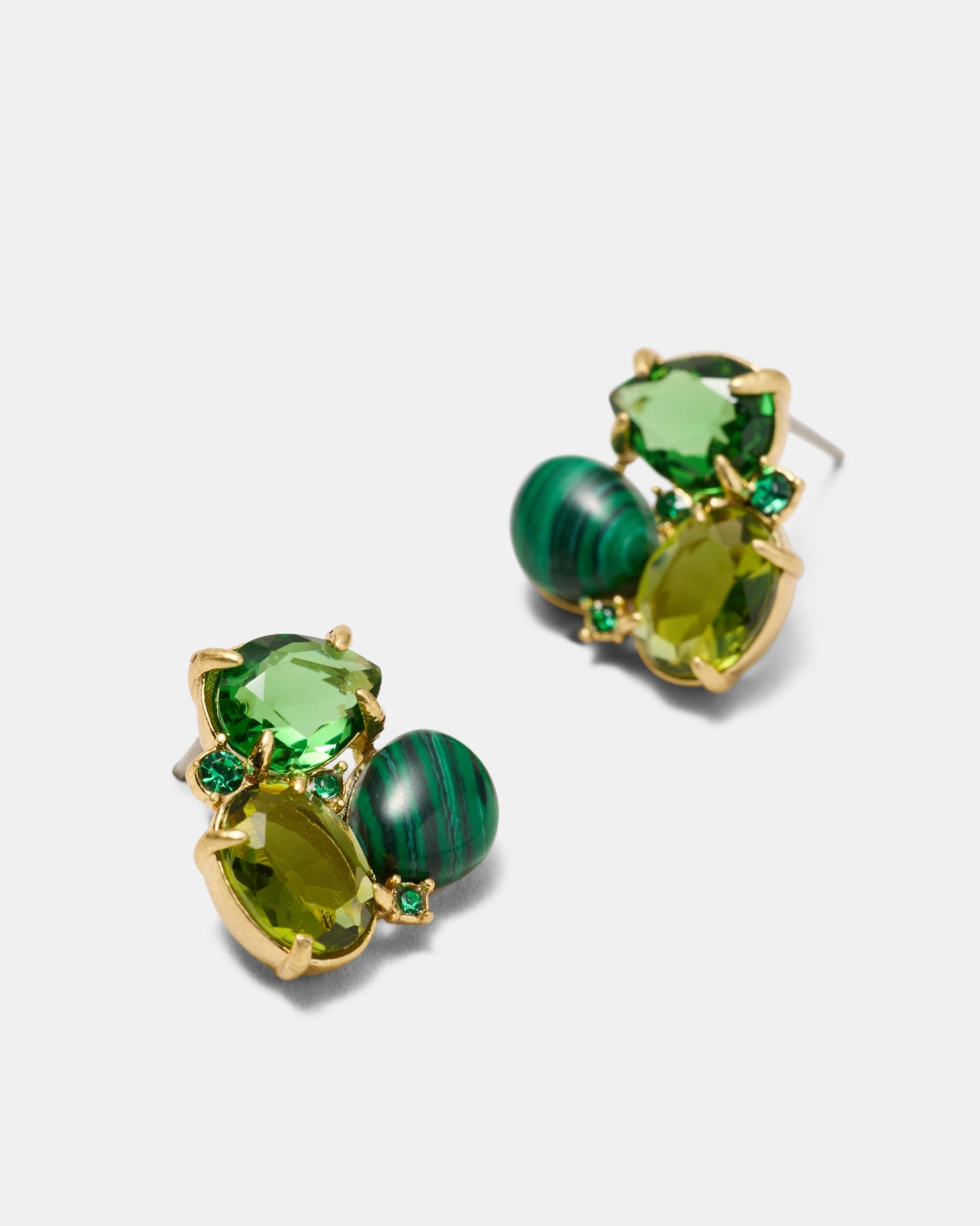 Goddess Stud Earrings - Malachite