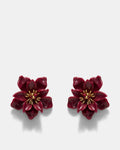 Vienne Flower Stud Earrings - Bordeaux