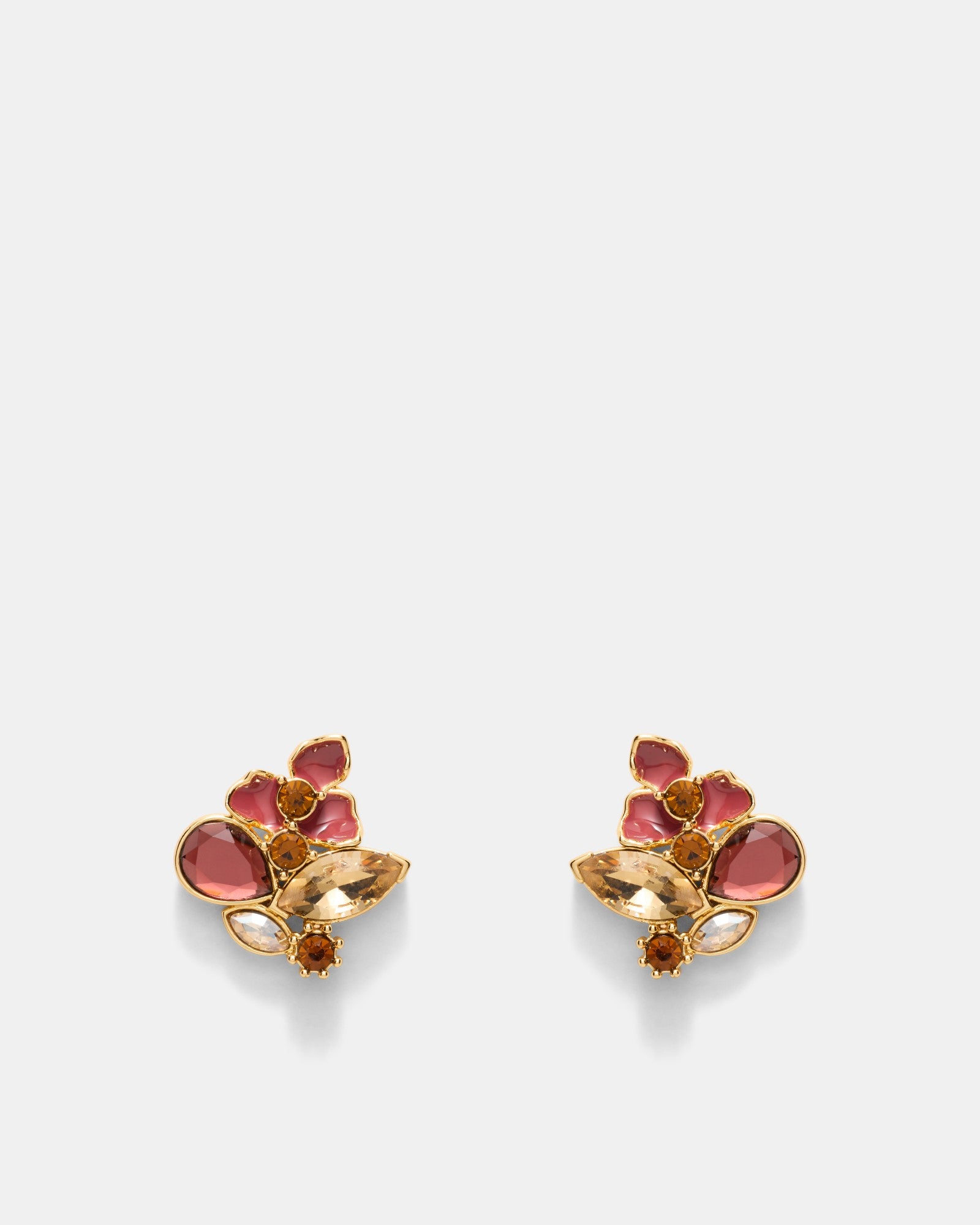 De Fleurs Stud Earrings - Bordeaux