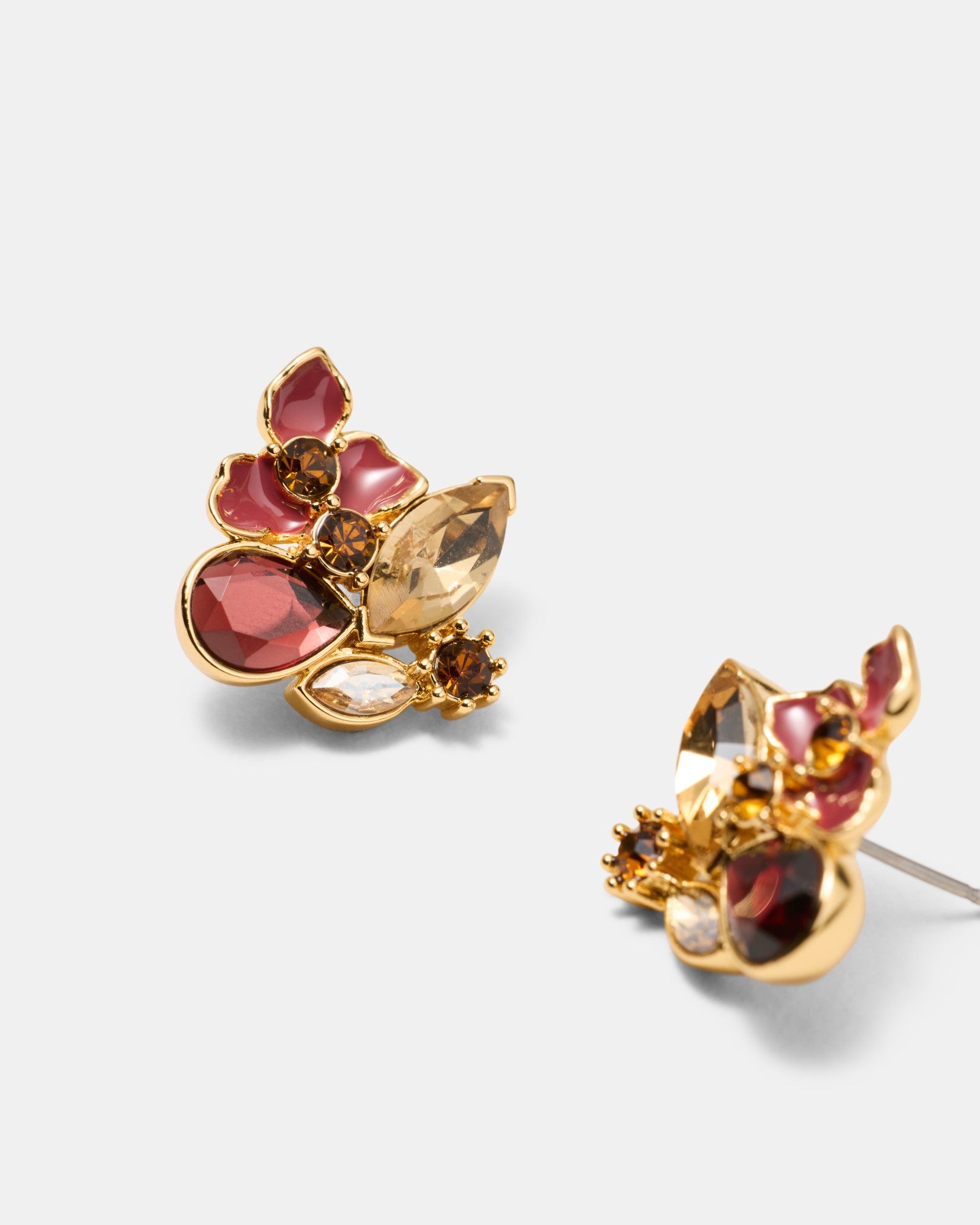 De Fleurs Stud Earrings - Bordeaux