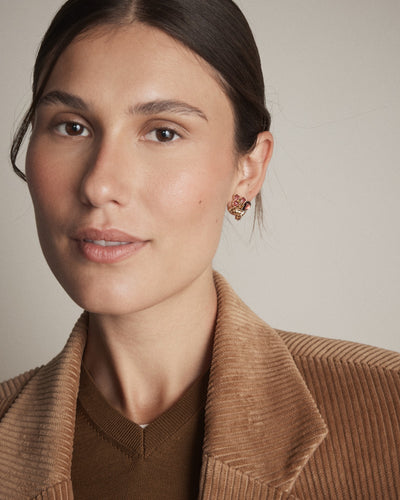 De Fleurs Stud Earrings - Bordeaux