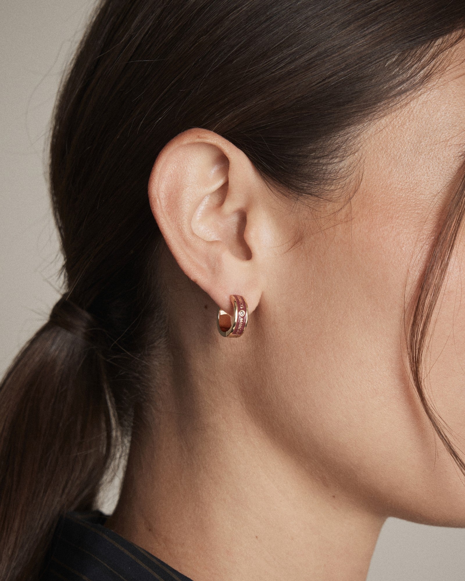Enamour Huggie Earrings - Bordeaux