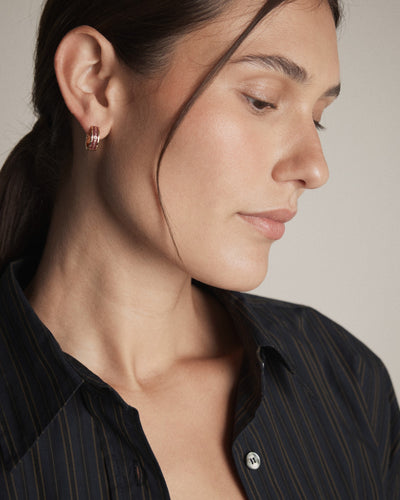 Enamour Huggie Earrings - Bordeaux