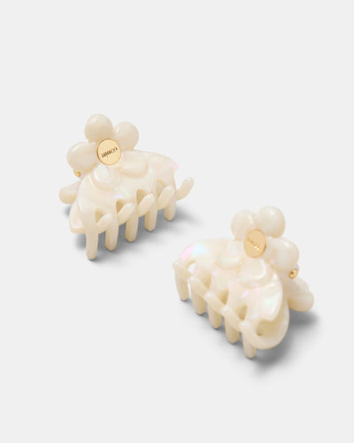 Marguerite Claw Clip Set - Pearl