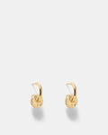 Signatura Charm Hoop Earrings - Gold