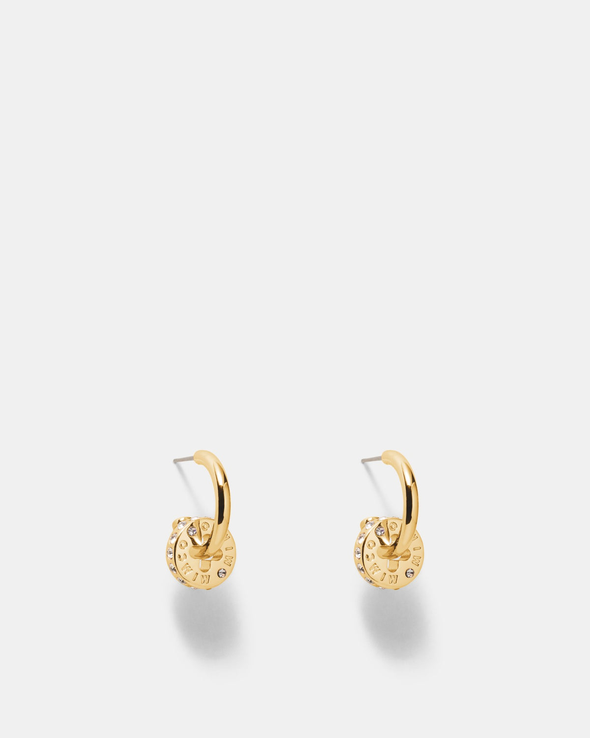 Signatura Charm Hoop Earrings - Gold