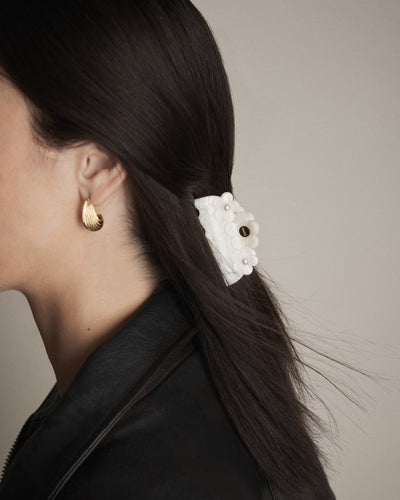 Marguerite Large Claw Clip - Pearl