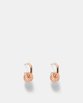 Signatura Charm Hoop Earrings - Rose Gold