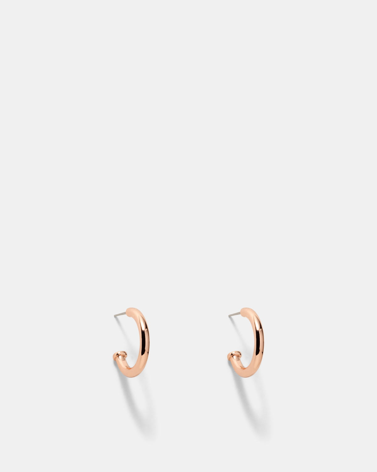 Signatura Charm Hoop Earrings - Rose Gold