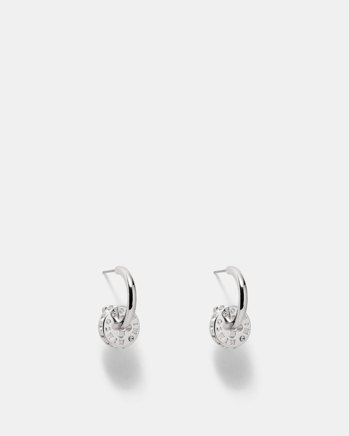 Signatura Charm Hoop Earrings - Silver