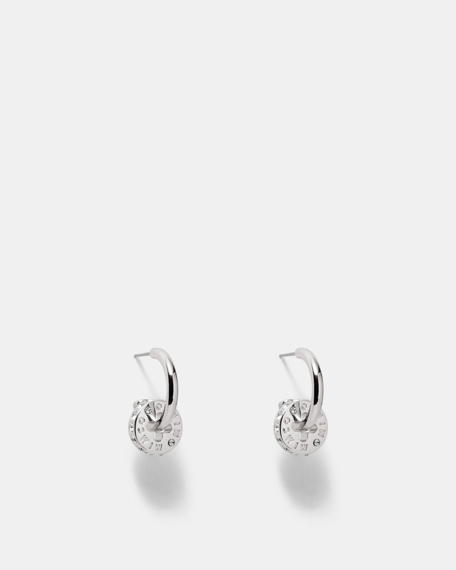 Signatura Charm Hoop Earrings - Silver