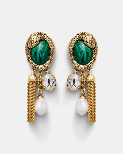 Serpentina Earrings - Malachite