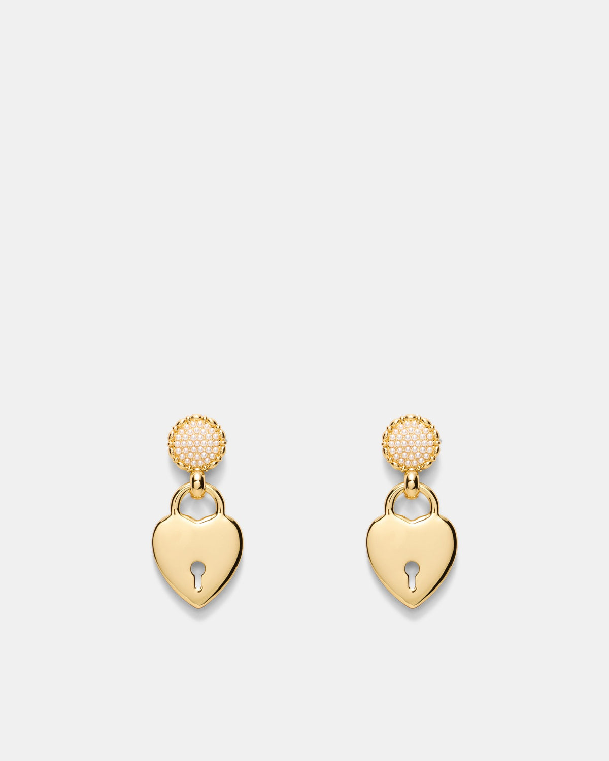 Locked In Love Earrings - Gold
