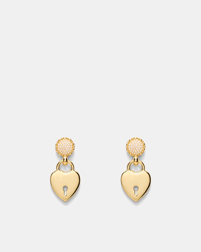 Locked In Love Earrings - Gold