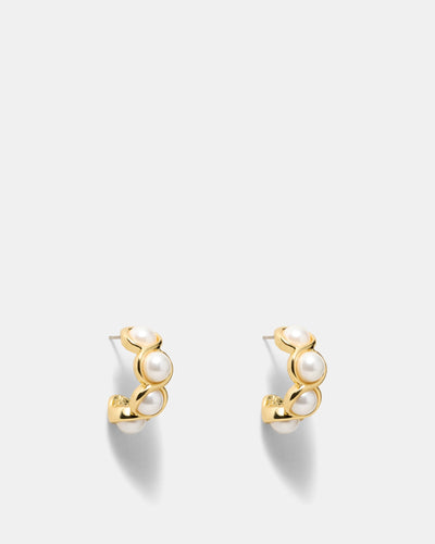 Jovie Pearl Hoop Earrings - Pearl