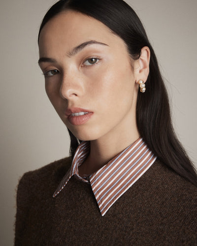 Jovie Pearl Hoop Earrings - Pearl