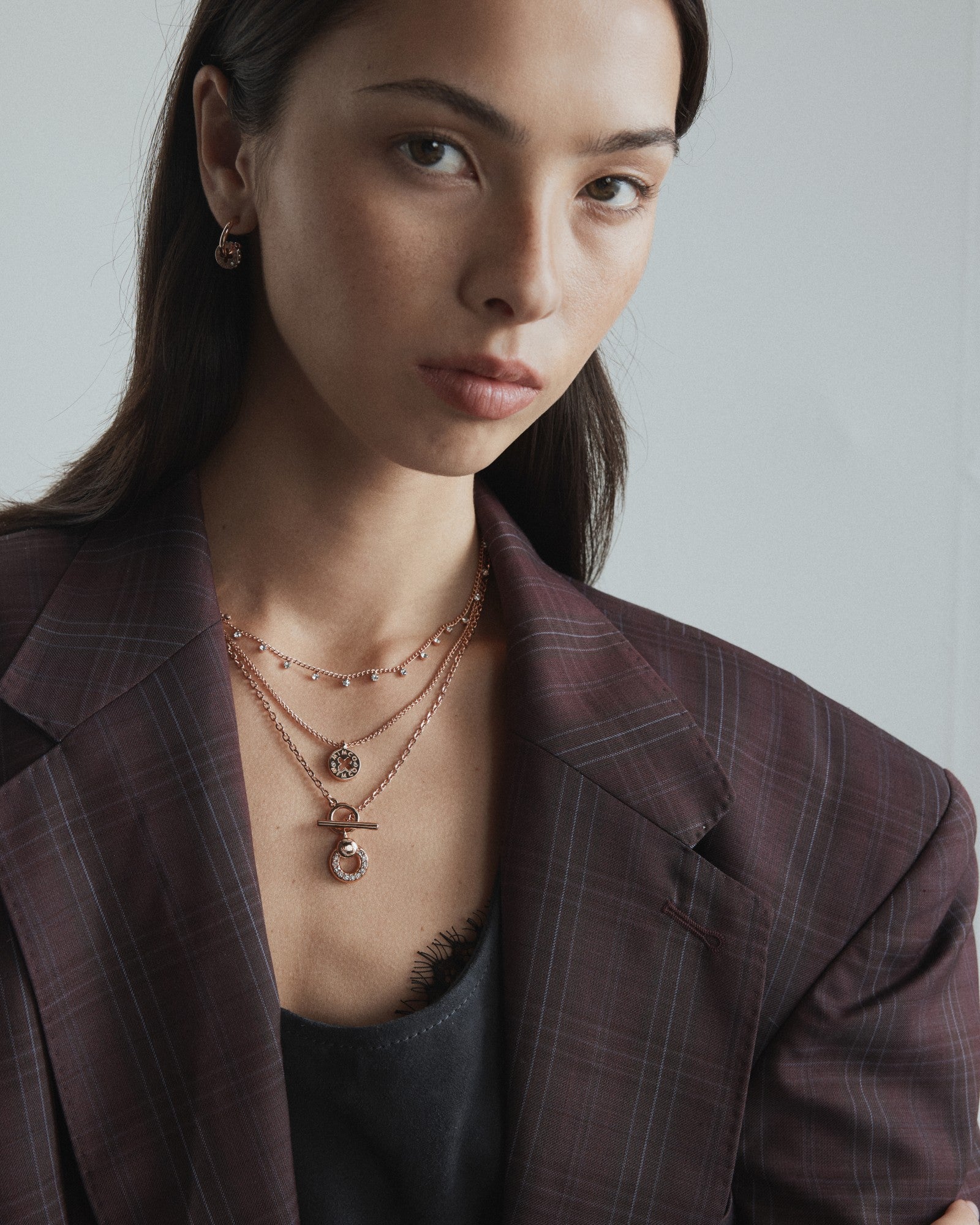 Signatura Trio Necklace - Rose Gold