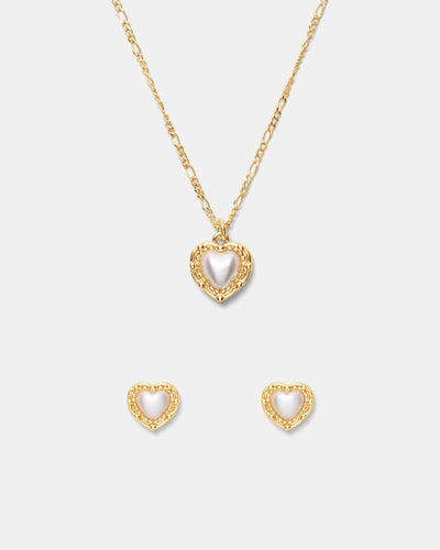 Maybelle Necklace Earrings Set - Gold