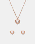 Maybelle Necklace Earrings Set - Rose Gold