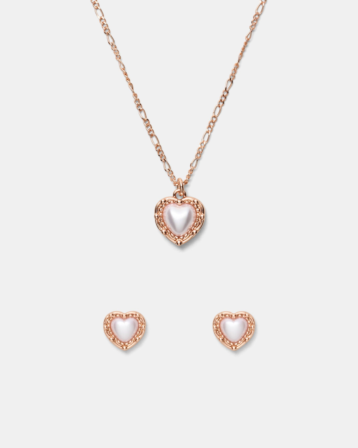Maybelle Necklace Earrings Set - Rose Gold