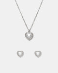 Maybelle Necklace Earrings Set - Silver