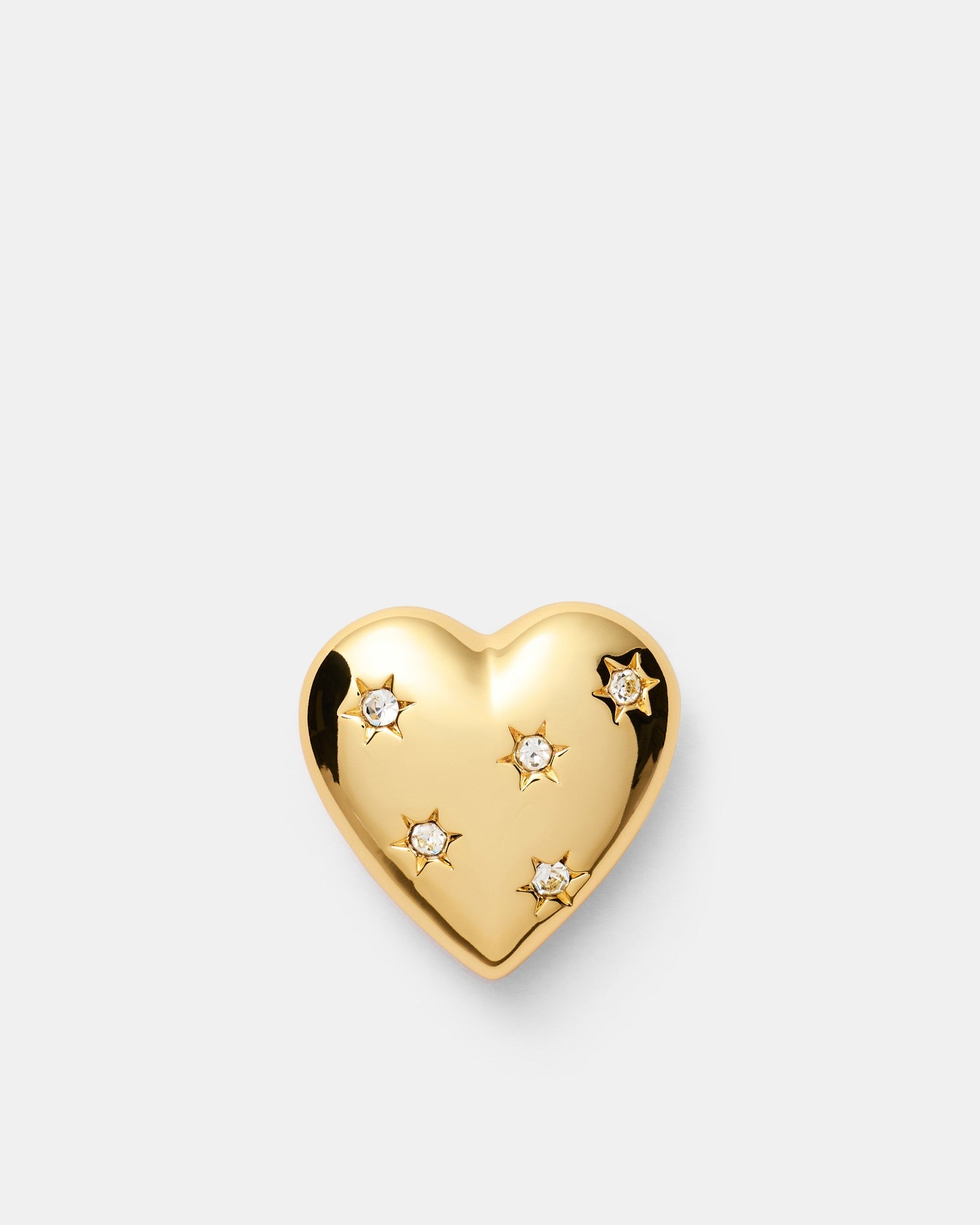 Puffy Heart Brooch - Gold