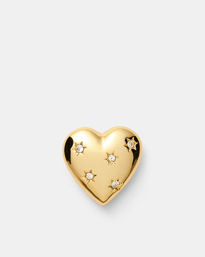 Puffy Heart Brooch - Gold