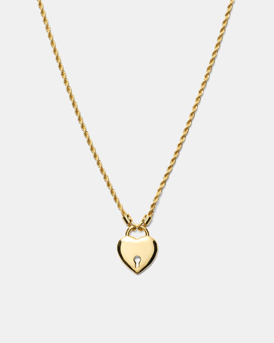Locked In Love Necklace - Gold