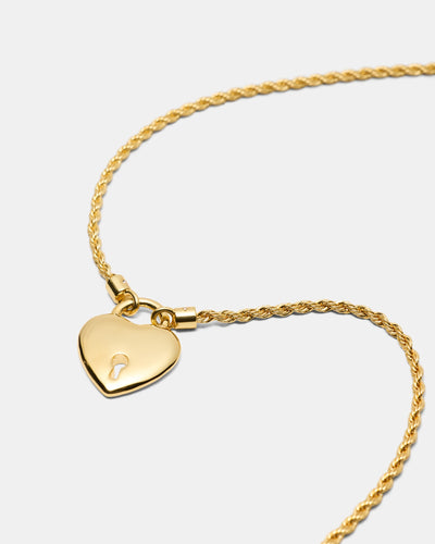 Locked In Love Necklace - Gold