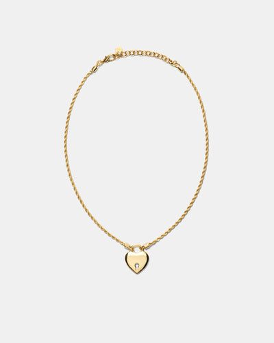 Locked In Love Necklace - Gold