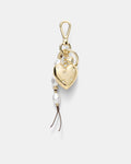 Puffy Heart Bag Charm - Gold