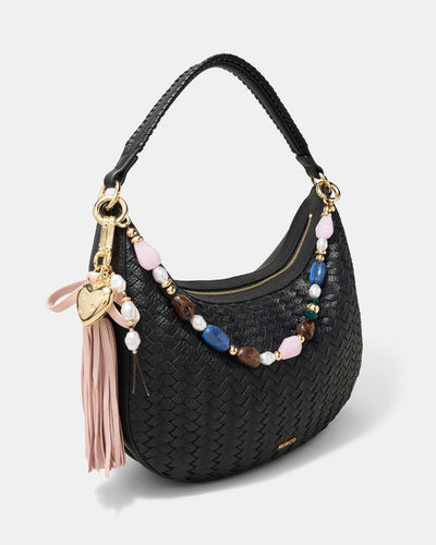 Puffy Heart Bag Charm - Gold