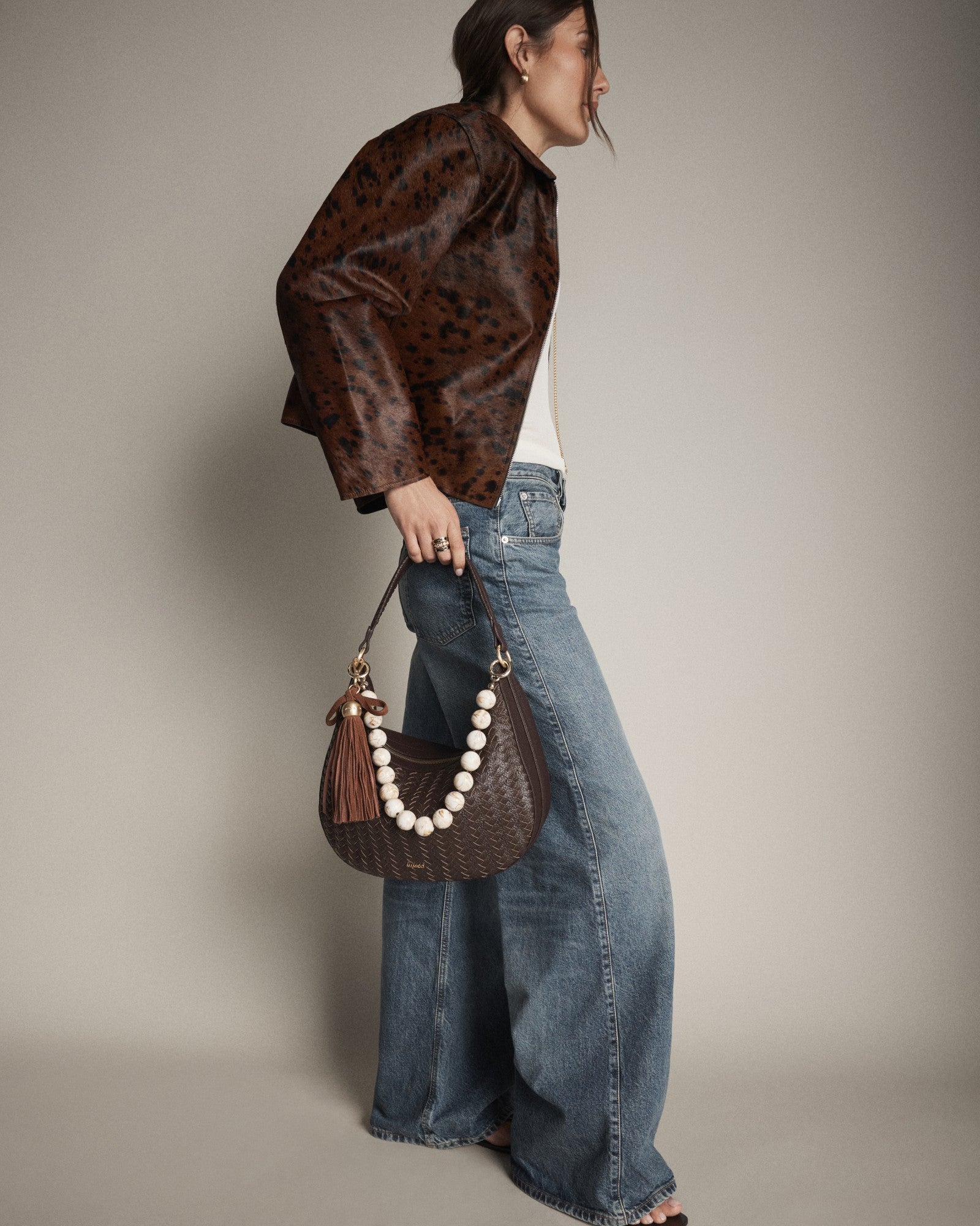 Lady M Bag Necklace - Cream