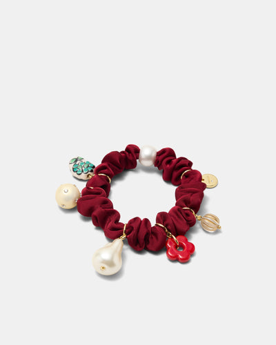 Charm Scrunchie - Bordeaux