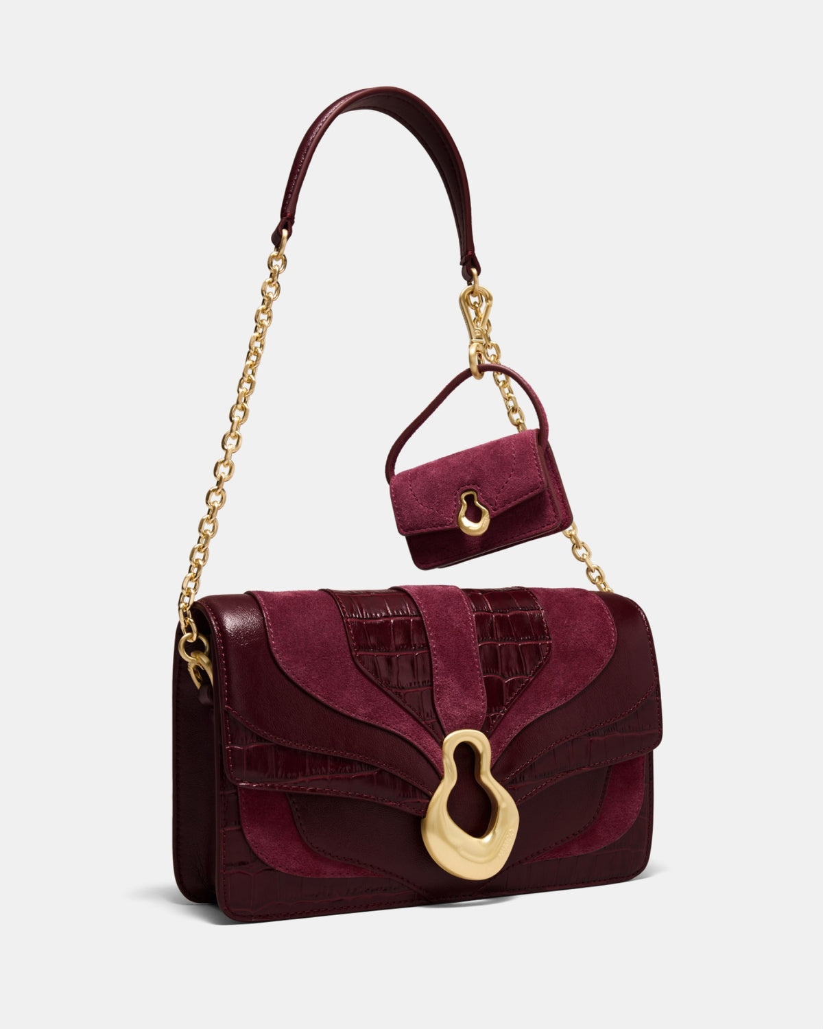 Shield Mini Bag Charm - Merlot