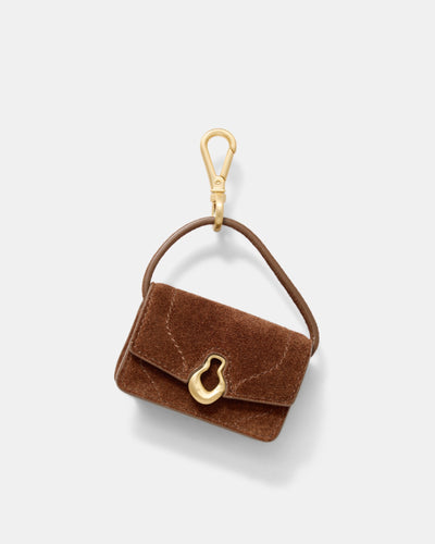 Shield Mini Bag Charm - TOFFEE
