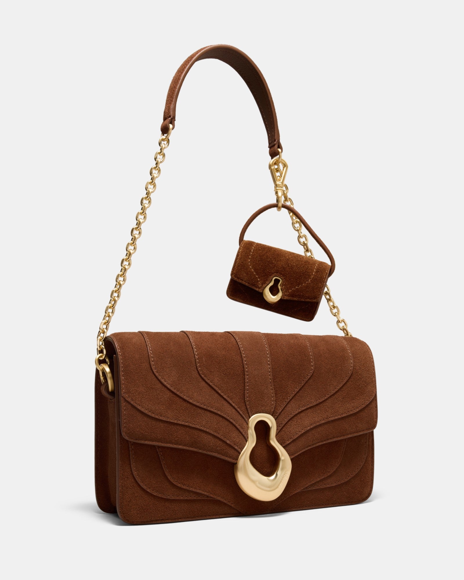 Shield Mini Bag Charm - TOFFEE