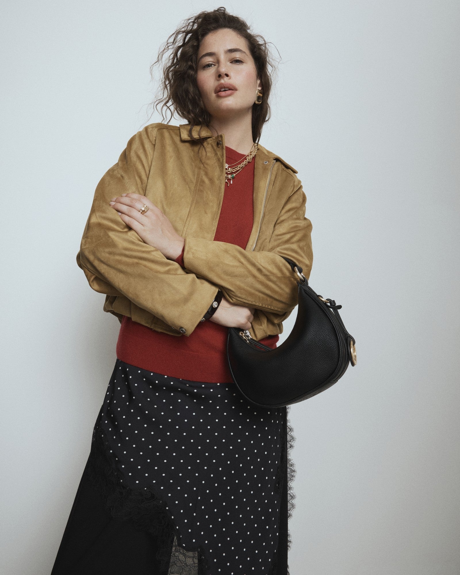 Luna Mini Crescent Bag - Black