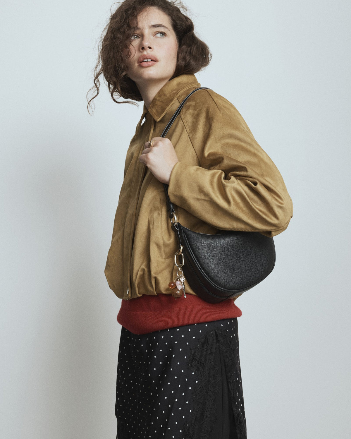 Luna Mini Crescent Bag - Black