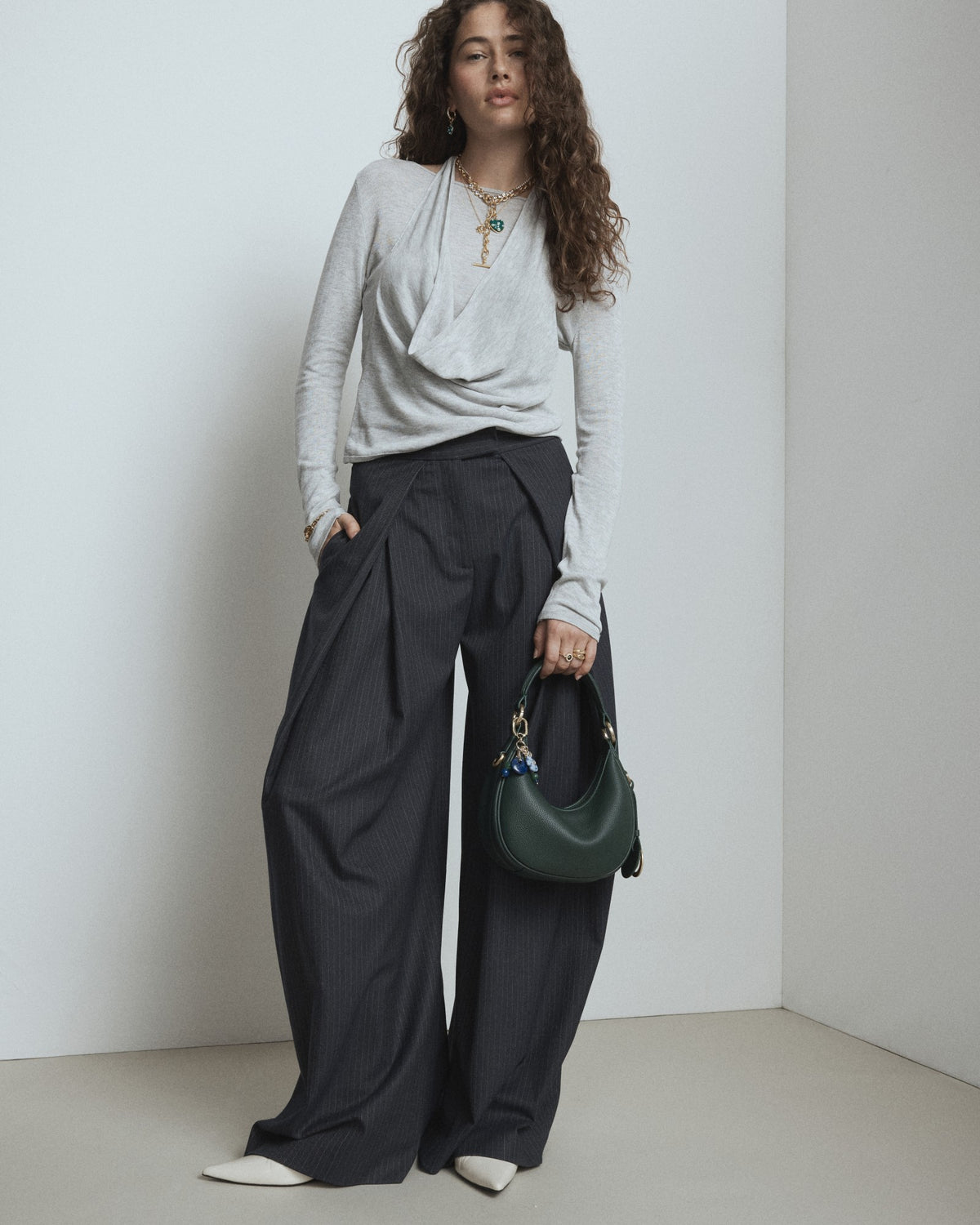 Luna Mini Crescent Bag - Thyme