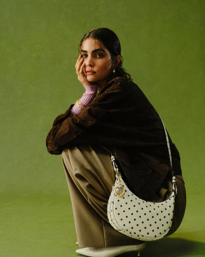 Luna Mini Crescent Bag - Dot Print