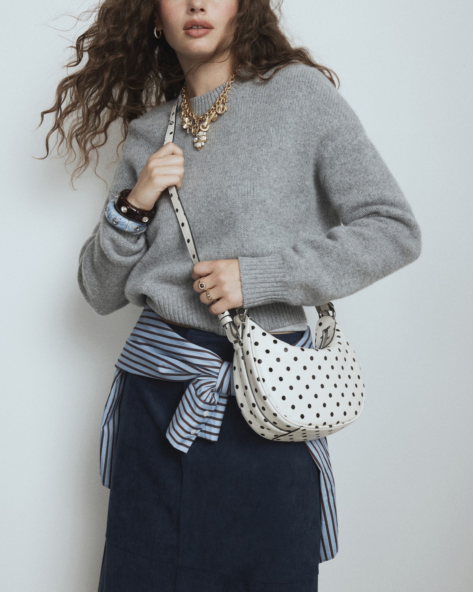 Luna Mini Crescent Bag - Dot Print