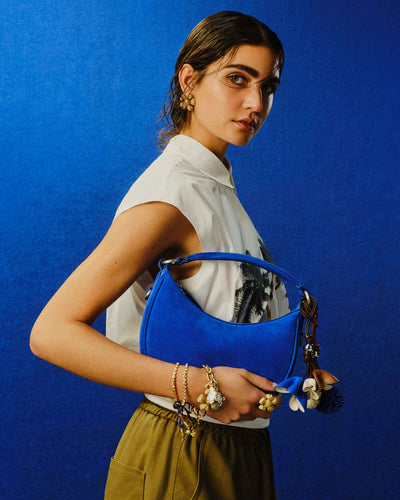 Luna Mini Crescent Bag - Cobalt